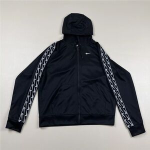 Nike W Nike SportsWear Black Hoodie Fz Logo Tape Womens Size Large BV3447-010